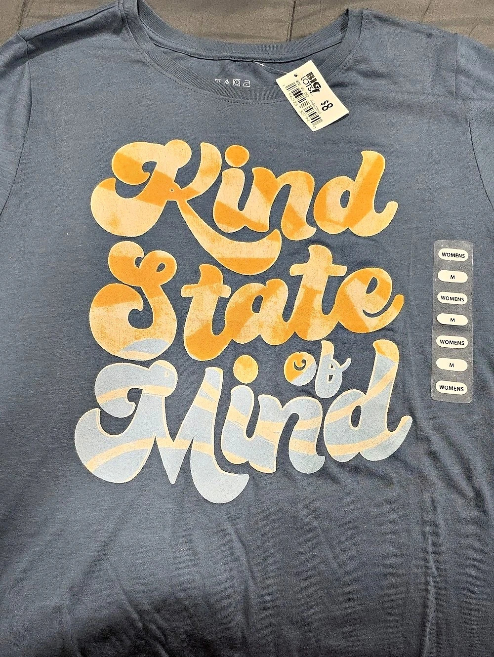 Risen Graphic Tee in Gray & Orange Size Medium NWT